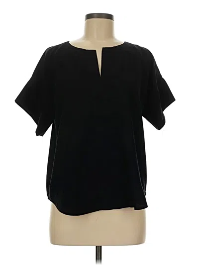Pre-owned Ann Taylor Short Sleeve Blouse In Black