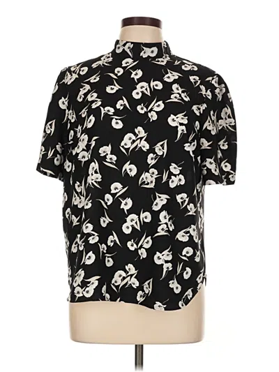 Pre-owned Ann Taylor Short Sleeve Blouse In Black