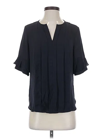 Pre-owned Ann Taylor Short Sleeve Blouse In Black