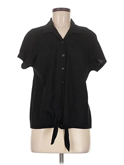 Pre-owned Ann Taylor Short Sleeve Blouse In Black