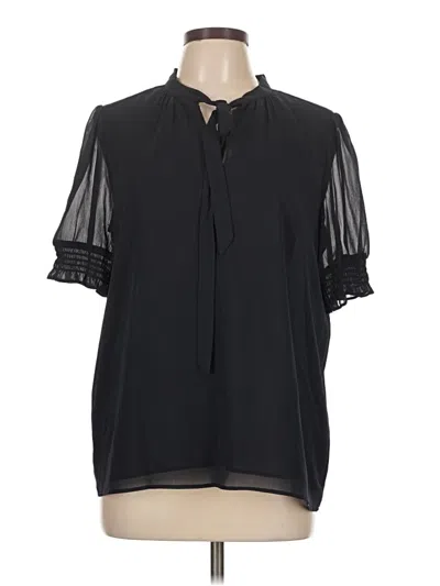 Pre-owned Ann Taylor Short Sleeve Blouse In Black