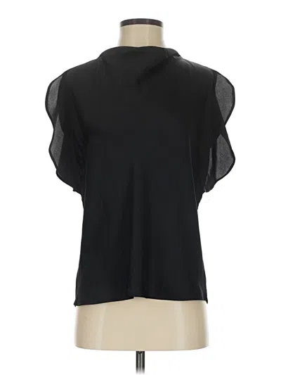 Pre-owned Ann Taylor Short Sleeve Blouse In Black