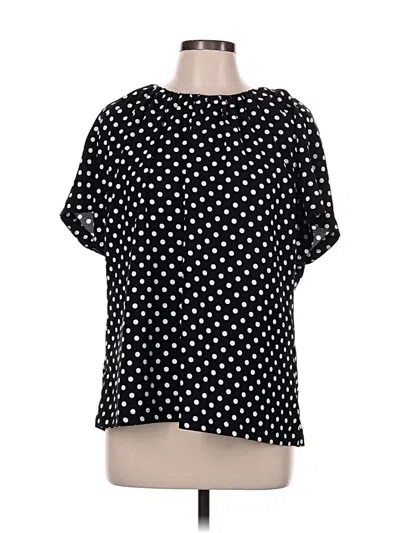 Pre-owned Ann Taylor Short Sleeve Blouse In Black