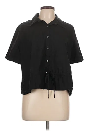 Pre-owned Ann Taylor Short Sleeve Blouse In Black