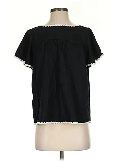 Pre-owned Ann Taylor Short Sleeve Blouse In Black