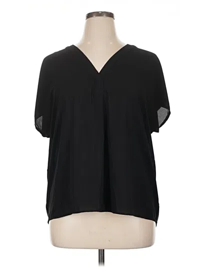 Pre-owned Ann Taylor Short Sleeve Blouse In Black