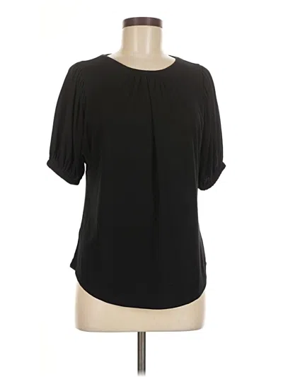 Pre-owned Ann Taylor Short Sleeve Blouse In Black