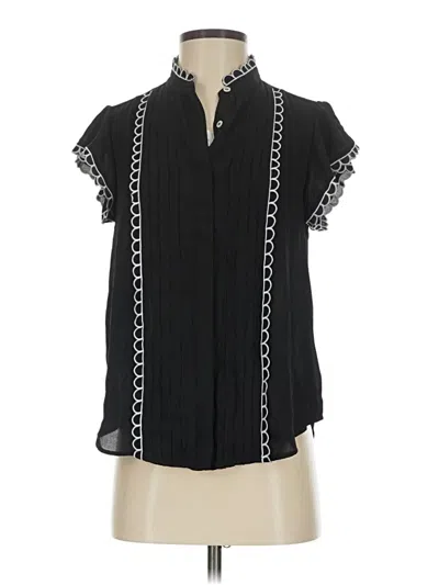 Pre-owned Ann Taylor Short Sleeve Blouse In Black