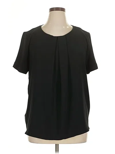 Pre-owned Ann Taylor Short Sleeve Blouse In Black
