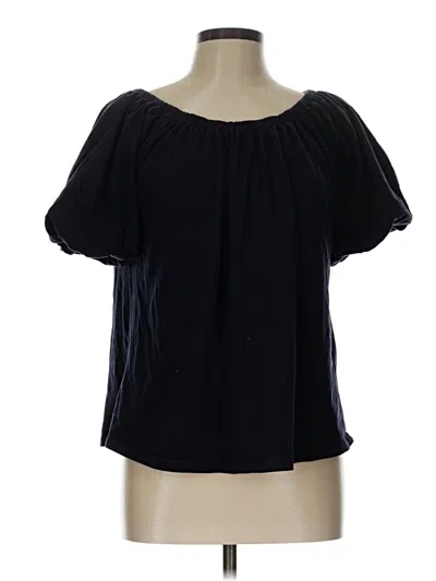 Pre-owned Ann Taylor Short Sleeve Blouse In Black