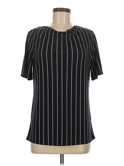 Pre-owned Ann Taylor Short Sleeve Blouse In Black