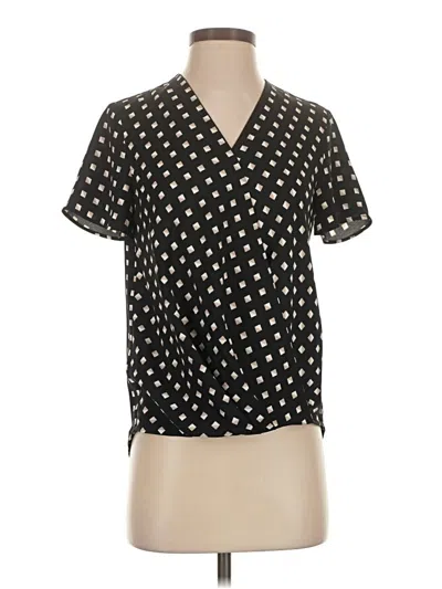 Pre-owned Ann Taylor Short Sleeve Blouse In Black
