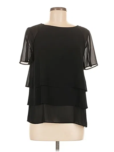 Pre-owned Ann Taylor Short Sleeve Blouse In Black