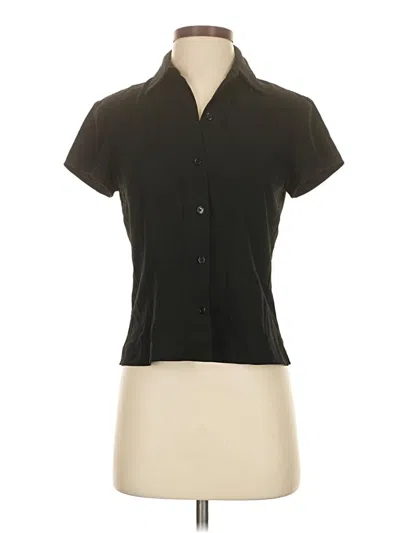 Pre-owned Ann Taylor Short Sleeve Blouse In Black