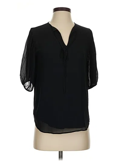 Pre-owned Ann Taylor Short Sleeve Blouse In Black