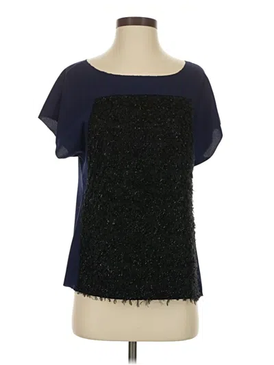 Pre-owned Ann Taylor Short Sleeve Blouse In Black