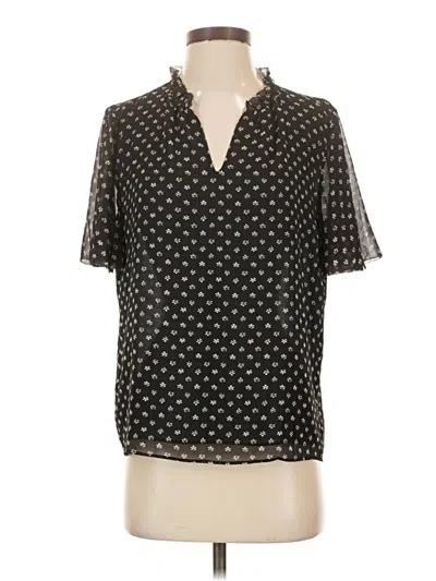 Ann Taylor Short Sleeve Blouse In Black