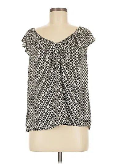 Pre-owned Ann Taylor Short Sleeve Blouse In Black