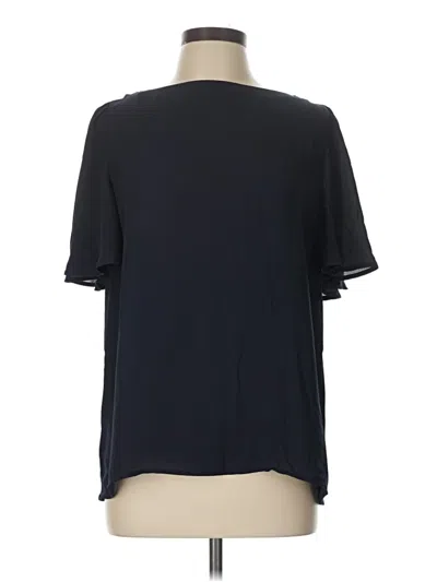 Pre-owned Ann Taylor Short Sleeve Blouse In Black