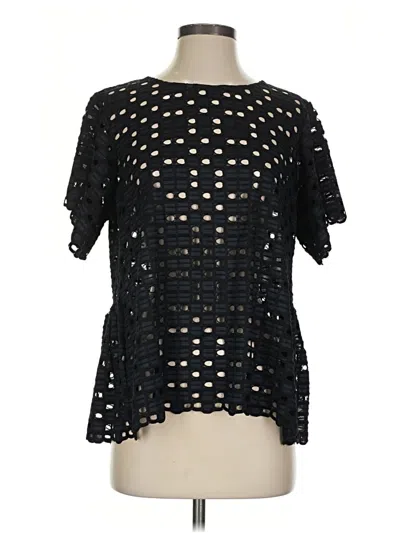 Ann Taylor Short Sleeve Blouse In Black