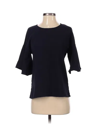 Pre-owned Ann Taylor Short Sleeve Blouse In Blue