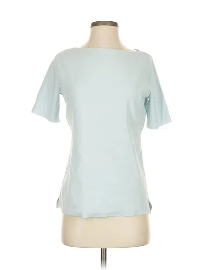 Pre-owned Ann Taylor Short Sleeve Blouse In Blue