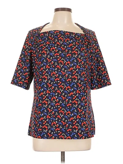 Pre-owned Ann Taylor Short Sleeve Blouse In Blue