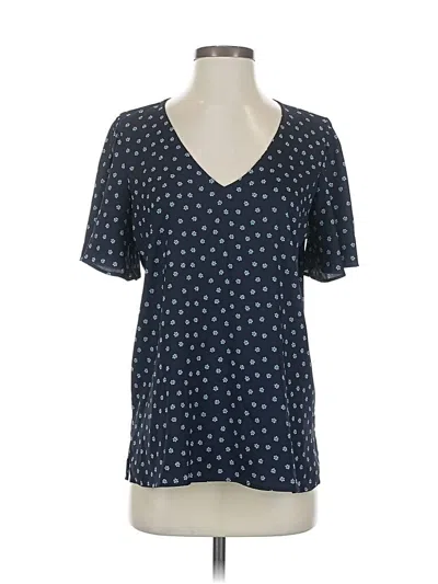 Pre-owned Ann Taylor Short Sleeve Blouse In Blue