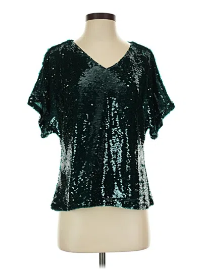 Ann Taylor Short Sleeve Blouse In Blue