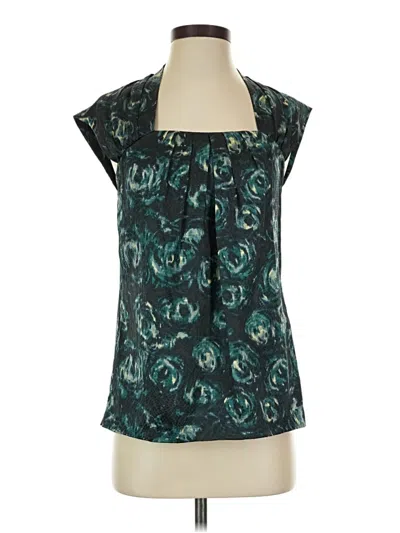 Pre-owned Ann Taylor Short Sleeve Blouse In Blue