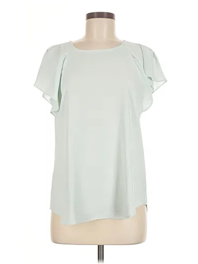 Ann Taylor Short Sleeve Blouse In Blue