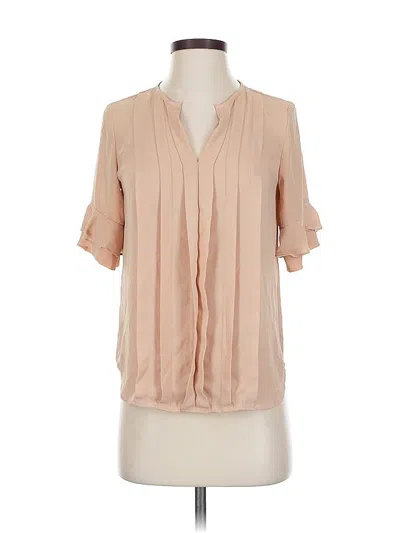 Pre-owned Ann Taylor Short Sleeve Blouse In Brown
