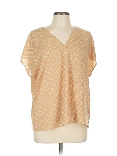 Pre-owned Ann Taylor Short Sleeve Blouse In Brown