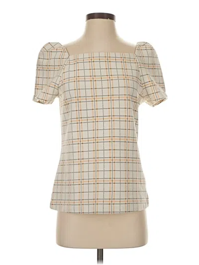 Pre-owned Ann Taylor Short Sleeve Blouse In Brown