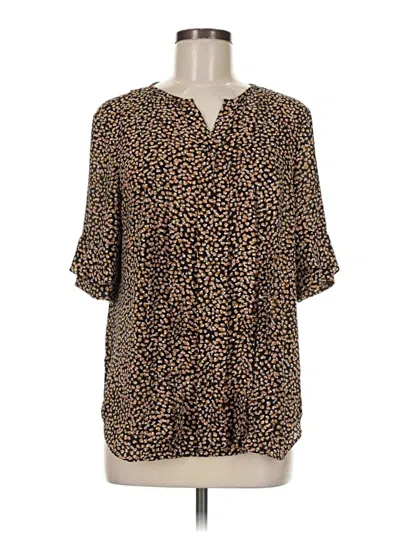Pre-owned Ann Taylor Short Sleeve Blouse In Brown