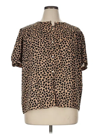 Pre-owned Ann Taylor Short Sleeve Blouse In Brown