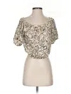 Ann Taylor Short Sleeve Blouse In Gold