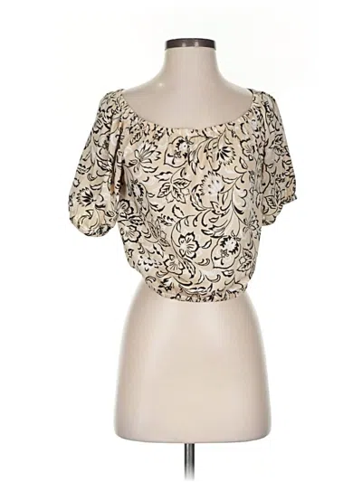 Ann Taylor Short Sleeve Blouse In Gold