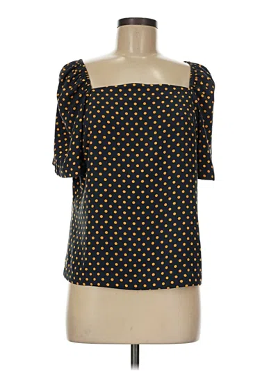 Pre-owned Ann Taylor Short Sleeve Blouse In Gold
