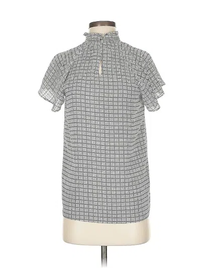 Pre-owned Ann Taylor Short Sleeve Blouse In Gray