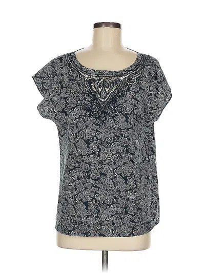 Pre-owned Ann Taylor Short Sleeve Blouse In Gray