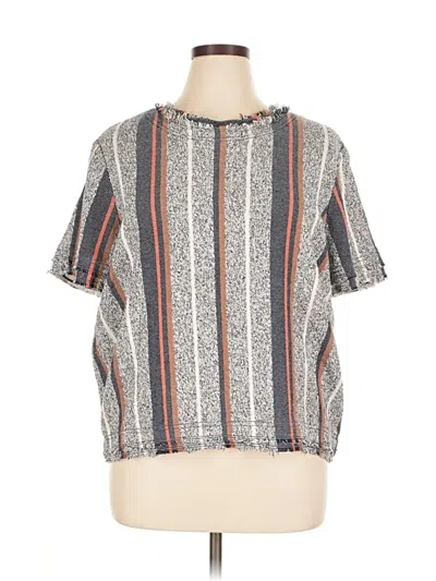 Pre-owned Ann Taylor Short Sleeve Blouse In Gray
