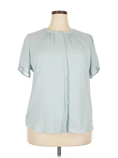 Ann Taylor Short Sleeve Blouse In Gray