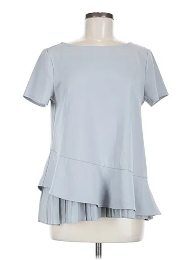 Pre-owned Ann Taylor Short Sleeve Blouse In Gray
