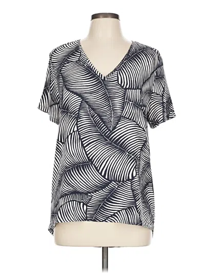 Pre-owned Ann Taylor Short Sleeve Blouse In Gray