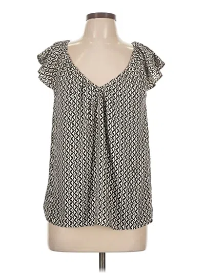 Pre-owned Ann Taylor Short Sleeve Blouse In Gray