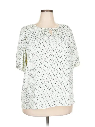 Pre-owned Ann Taylor Short Sleeve Blouse In Green