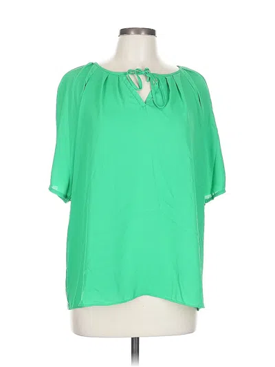 Pre-owned Ann Taylor Short Sleeve Blouse In Green
