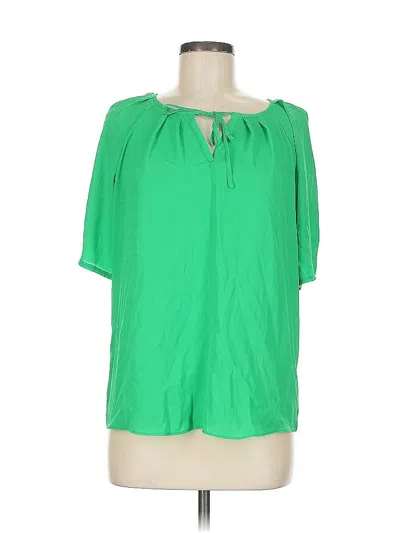 Pre-owned Ann Taylor Short Sleeve Blouse In Green