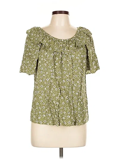 Pre-owned Ann Taylor Short Sleeve Blouse In Green